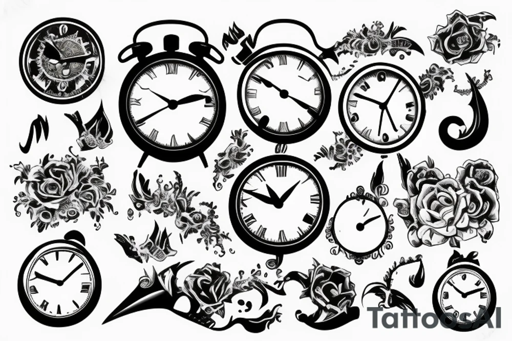 clock 9 to 10 o clock morning with 22-04-2005 date tattoo idea clock 9 to 10 o clock morning with 22-04-2005 date tattoo idea