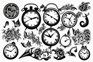 clock 9 to 10 o clock morning with 22-04-2005 date tattoo idea