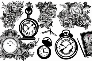 clock 9 to 10 o clock morning with 22-04-2005 date tattoo idea
