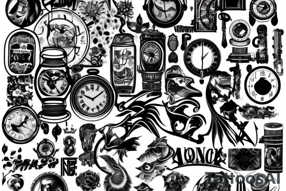 nine to ten o clock tattoo tattoo idea