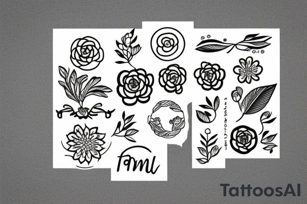Small and Simple tattoo that represent family, harmony and nature tattoo idea