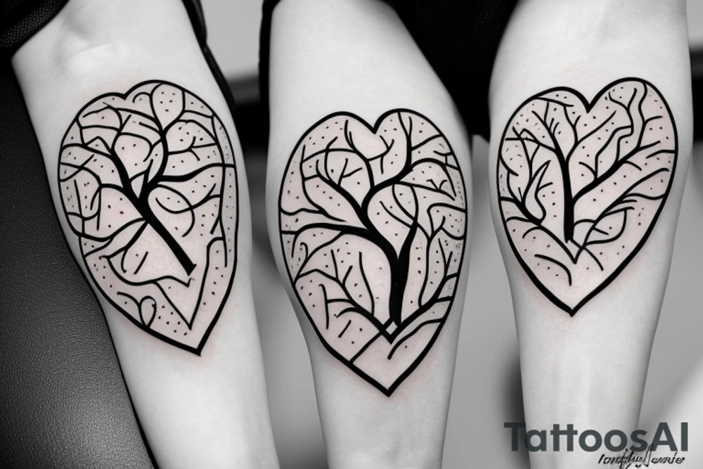 Tatto that assembles tree and heart tattoo idea