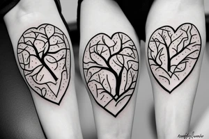 Tatto that assembles tree and heart tattoo idea