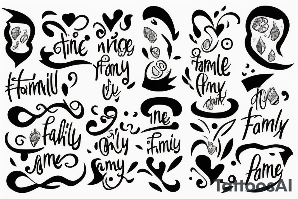 Tattoo one line with the word family tattoo idea