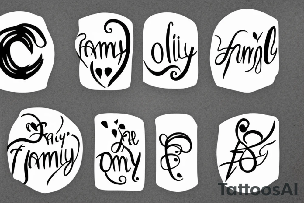 Tattoo one line with the word family tattoo idea
