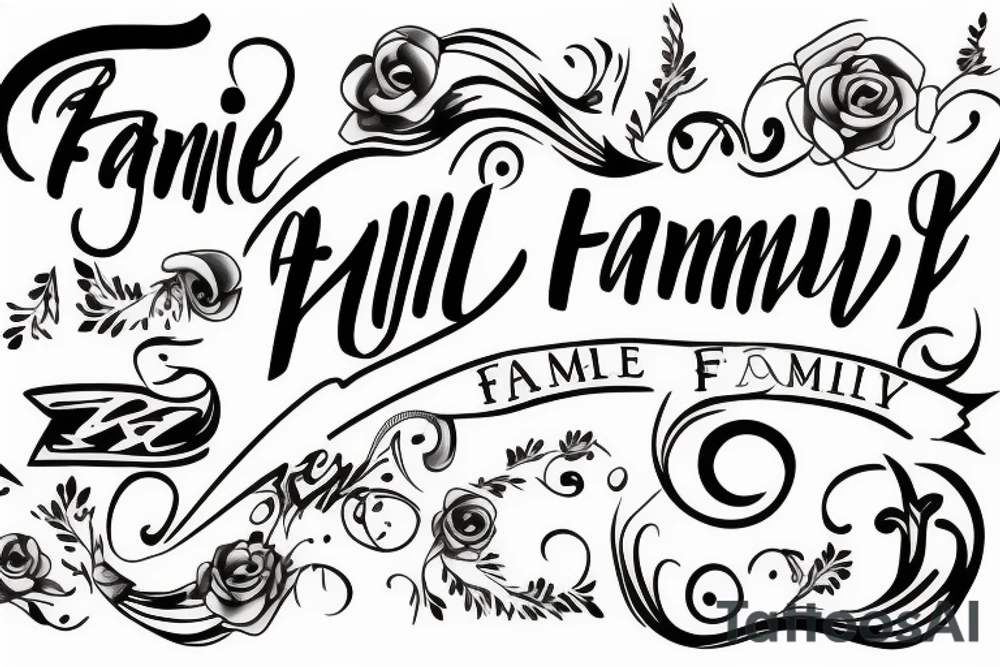 Tattoo one line with the word family tattoo idea