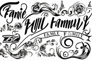 Tattoo one line with the word family tattoo idea