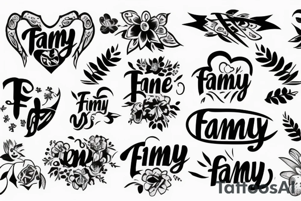 Tattoo one line with the word family tattoo idea