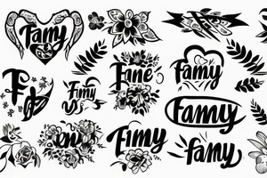 Tattoo one line with the word family tattoo idea